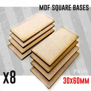 MDF Square Bases - 30x60mm x8 units