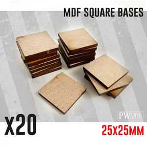 MDF Square Bases - 25x25mm x20 units